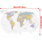 English Map Series-World Map-2019,Decorative Hanging Picture Decor Frameless,Geographical,Tourism/education Tools