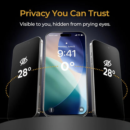 NNBILI 2Pcs Privacy Matte Frosted Ceramic Screen Protectors Designed for iPhone 18 17 16 15 14 13 12 11 Pro Max 17e Full Coverag