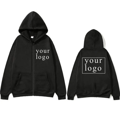 2024 New Fashion Your Own Design Brand Logo/Picture Personalized Custom Anywhere Men Women DIY Zipper cardigan hoodie