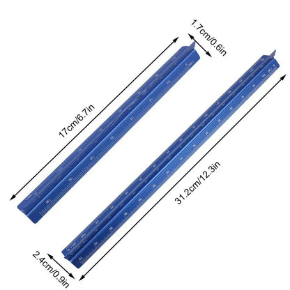 Aluminum Alloy Engineering Scale Ruler High Precision Triangular Architectural Drafting Tool Scale Bar Drafting Supplies