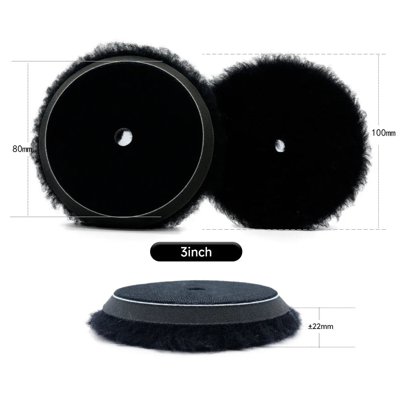DETAILING Car Polishing Pad Wool Buffing Pads Waxing Polishing Disc Cleaning Scratch Removal Tool 3/5/6 Inch Self-Adhesive