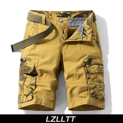 New Summer Men Cargo Camouflage Shorts Mens Cotton Beach Multi Pocket Shorts Man Spring Casual Joggers Shorts Male Dropshipping