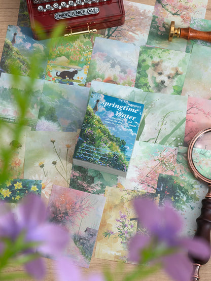 200 Sheets per Book of Different Themed Patterned Paper, with Floral and Landscape Designs, for DIY Diary, Scrapbook Decoration