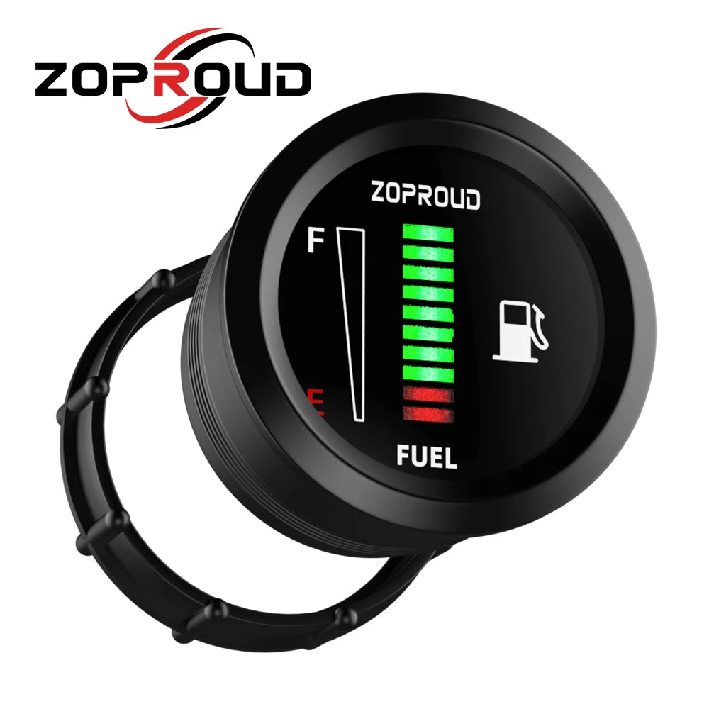 ZOPROUD 2''52mm Digital Led 12v/24v Fuel Level Gauge IS811F