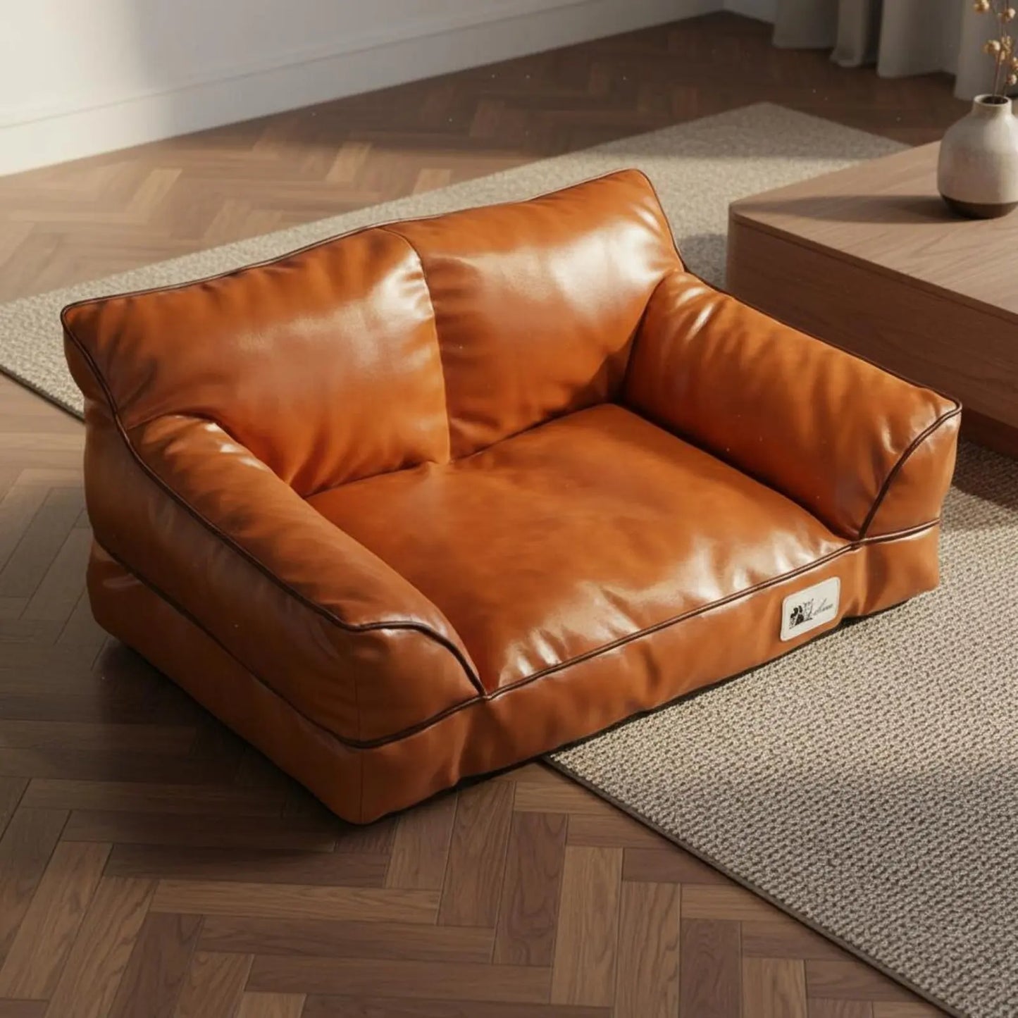 Leather Pet Sofa Bed Removable and Cleanable Cat Sofa for Small Dogs