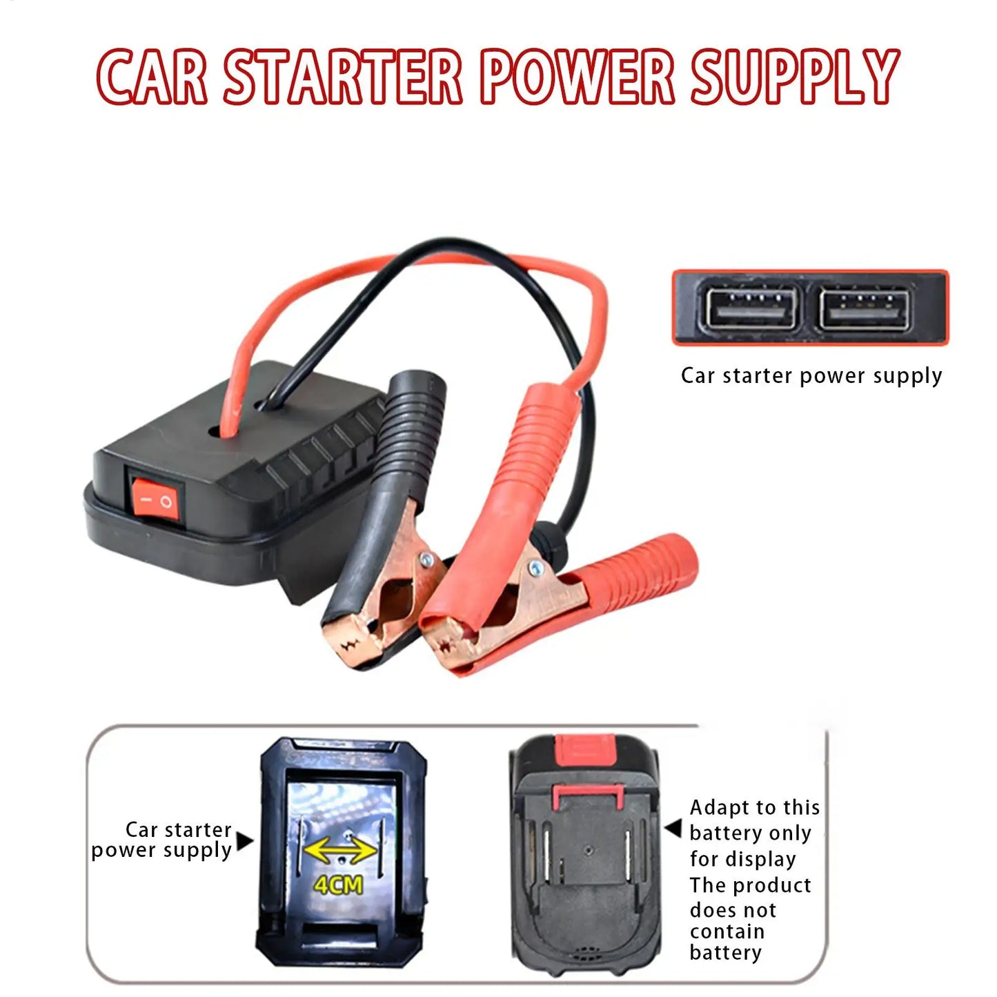 ForMakita Jump Starter Battery Pack Lithium Jump Starter Portable Jumper Box Battery Pack Quick Charging Automotive Booster
