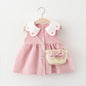 Baby Girl Plaid Dress Summer New Sweet And Beautiful Children'S Clothing+Bow Bag (9 Months -3 Years Old)