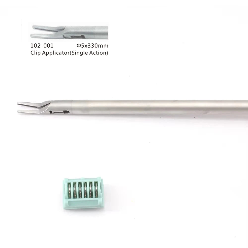 Laparoscopic Titanium Clip Applier Single Action Surgical Forceps with Ligation Clips, 5mm/10mm Hemostatic Clamping Instrument