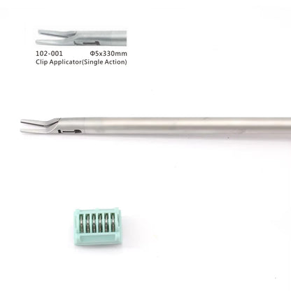 Laparoscopic Titanium Clip Applier Single Action Surgical Forceps with Ligation Clips, 5mm/10mm Hemostatic Clamping Instrument