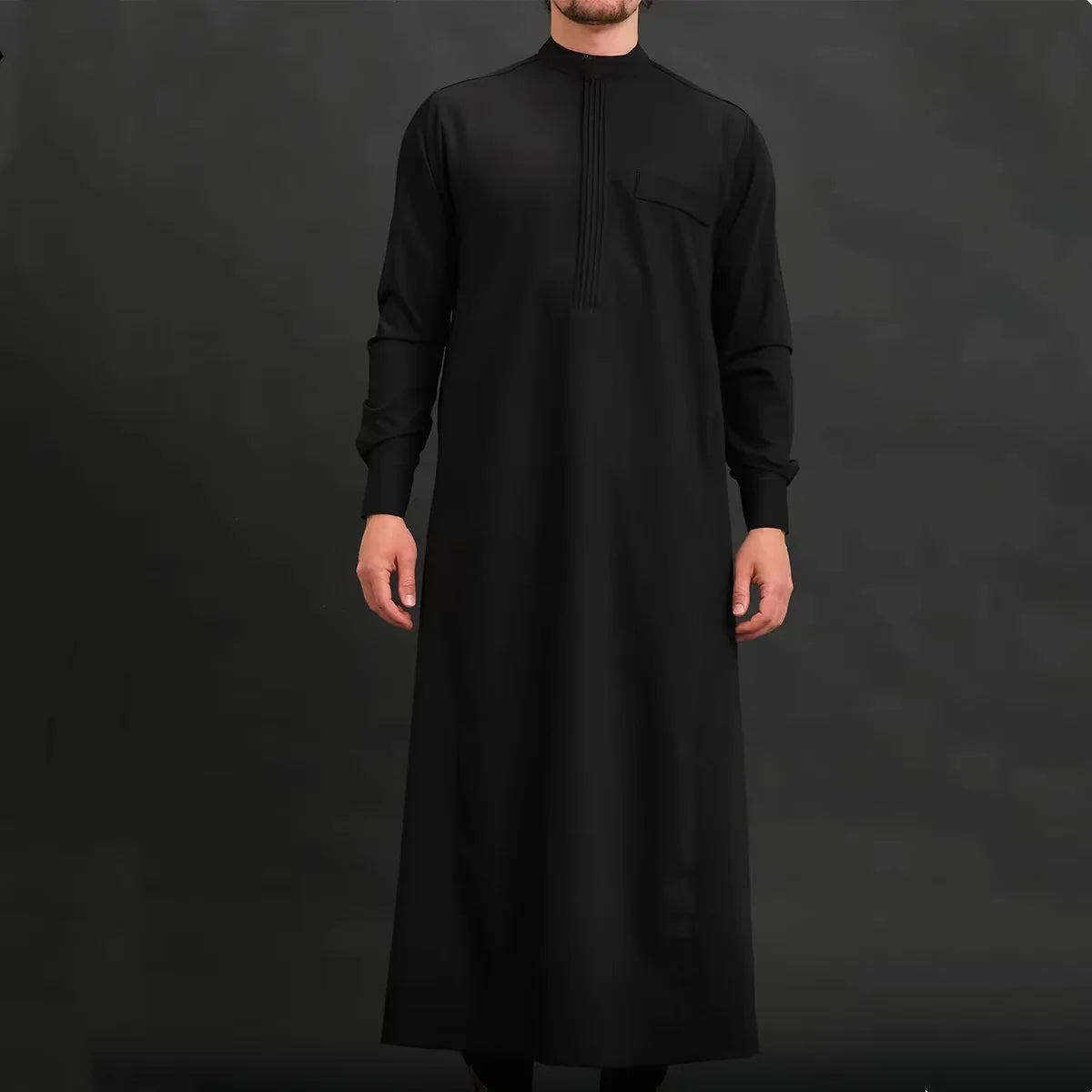 Motorcycle Brother Style, Muslim Men's Robe, Elegant Retro Embroidered Robe, Casual Loose Long Sleeve, Eid Al Fitr Men's Robe