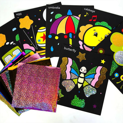12Pcs DIY Cartoon Magic Transfer Painting Crafts for Kid Crafts Creative Drawing Educational Learning Art School Supplies