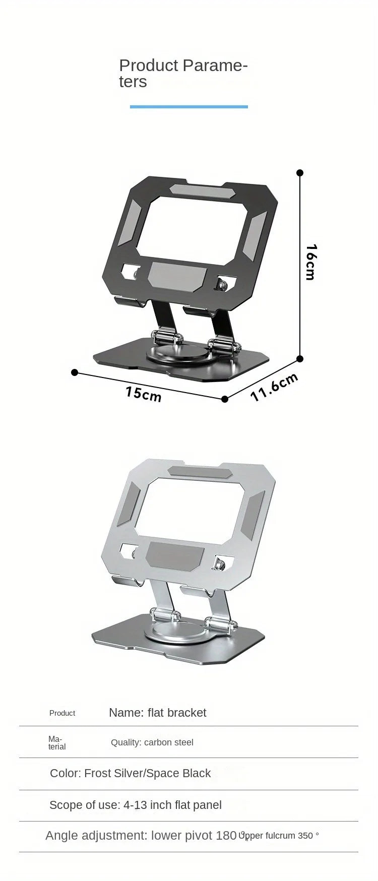 Tablet  360° Rotatable Stand Adjustable Foldable Desktop Stand Holder Compatible For 4.7-12 Inch Ipad Pro/Air/Min Laptop Tablet