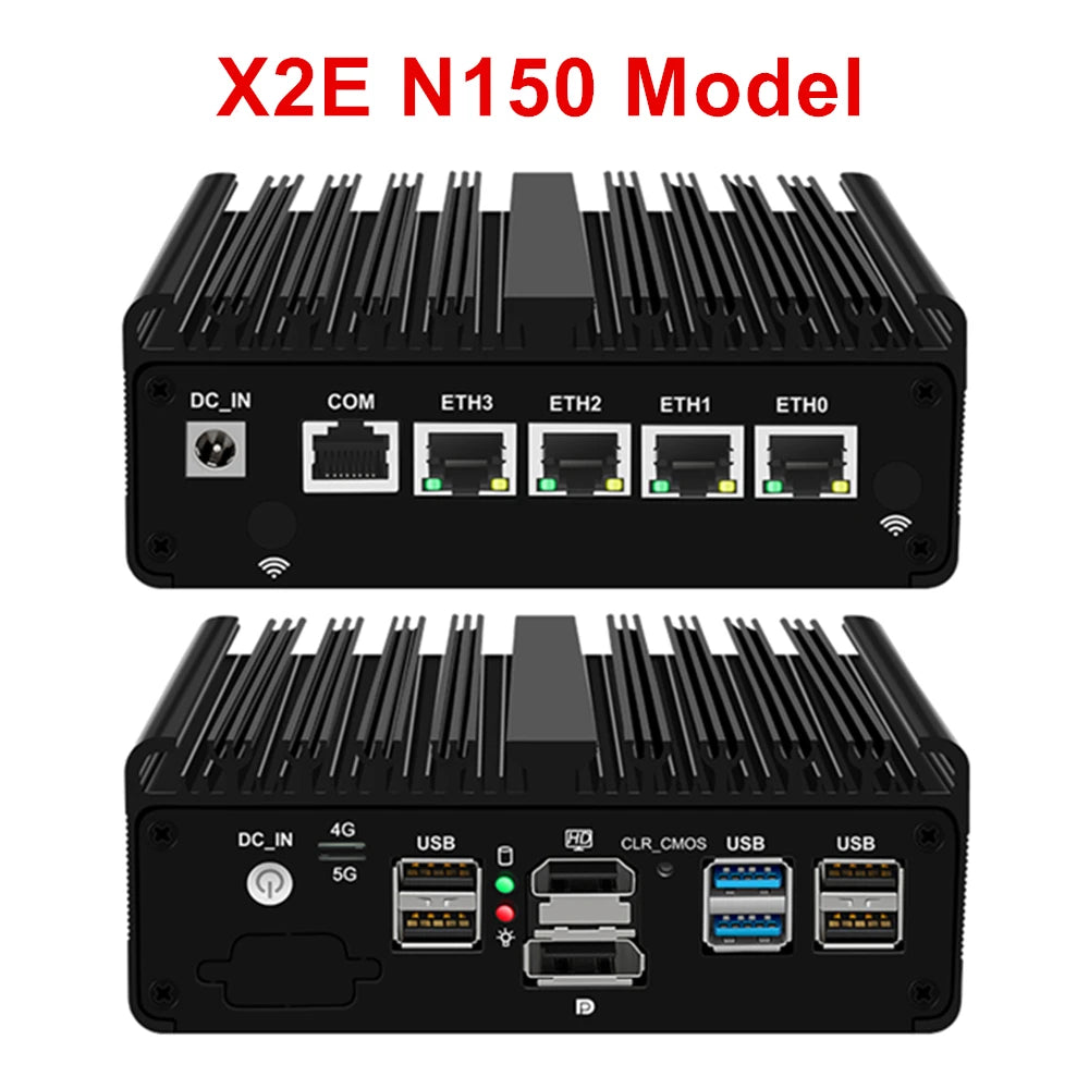 12th Gen Intel N150 N100 7305 Firewall Router 4x I226-V 2.5G LAN N5105 J6412 Fanless Mini PC Barebone Computer OPNsense PfSense