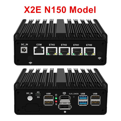 Topton Solid Fanless Firewall Mini PC VPN Gateway Intel N150 N5105 J6412 J5005 7305 6305 4x2.5G LAN Home Server PfSense Computer