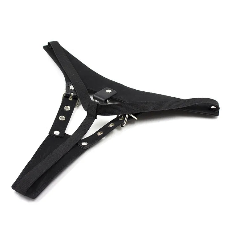 Erotic Underwear Thong PU Leather Male Chastity Panties Cock Penis Sleeve Ring Harness Straps BDSM Restraint  Belt for Men