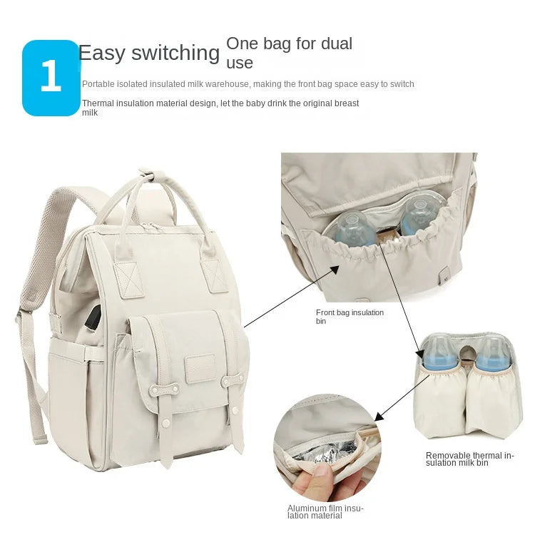 Baby Diaper Bags Mom Backpack Maternity Bag for Baby Large Capacity Mommy Bag Waterproof Travel Baby Stroller Bag Mother Kids