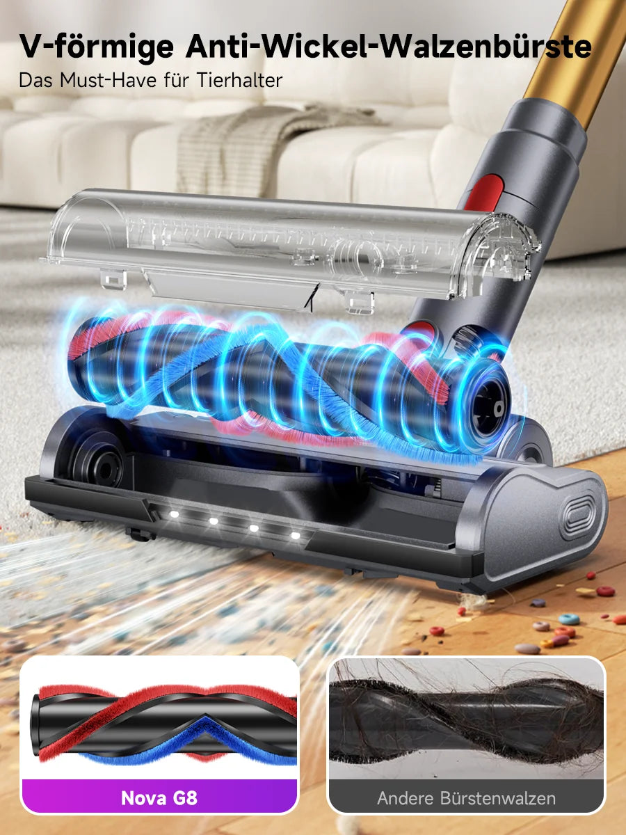Tdyon Nova 70000PA 680W Cordless Vacuum Cleaner 75mins Long Runtime Removable Battery Self-Standing Wall Charging Vacuum Cleaner