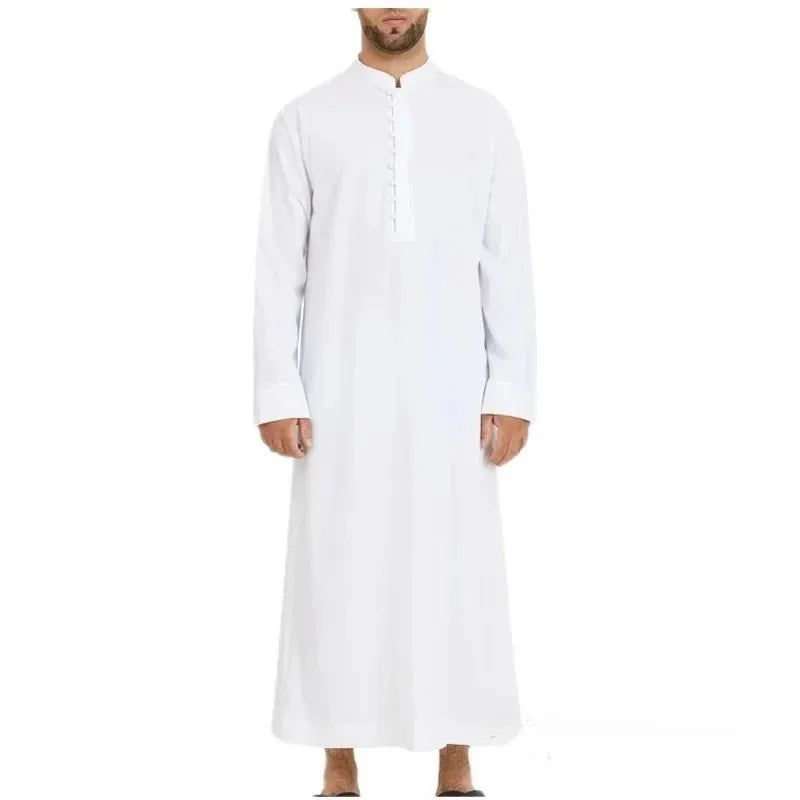 Men's2026 Loose Standing Collar Muslim Robes New Ethnic Round Collar Hui Robes Arab Middle East Men's Clothing Men Vintage Top