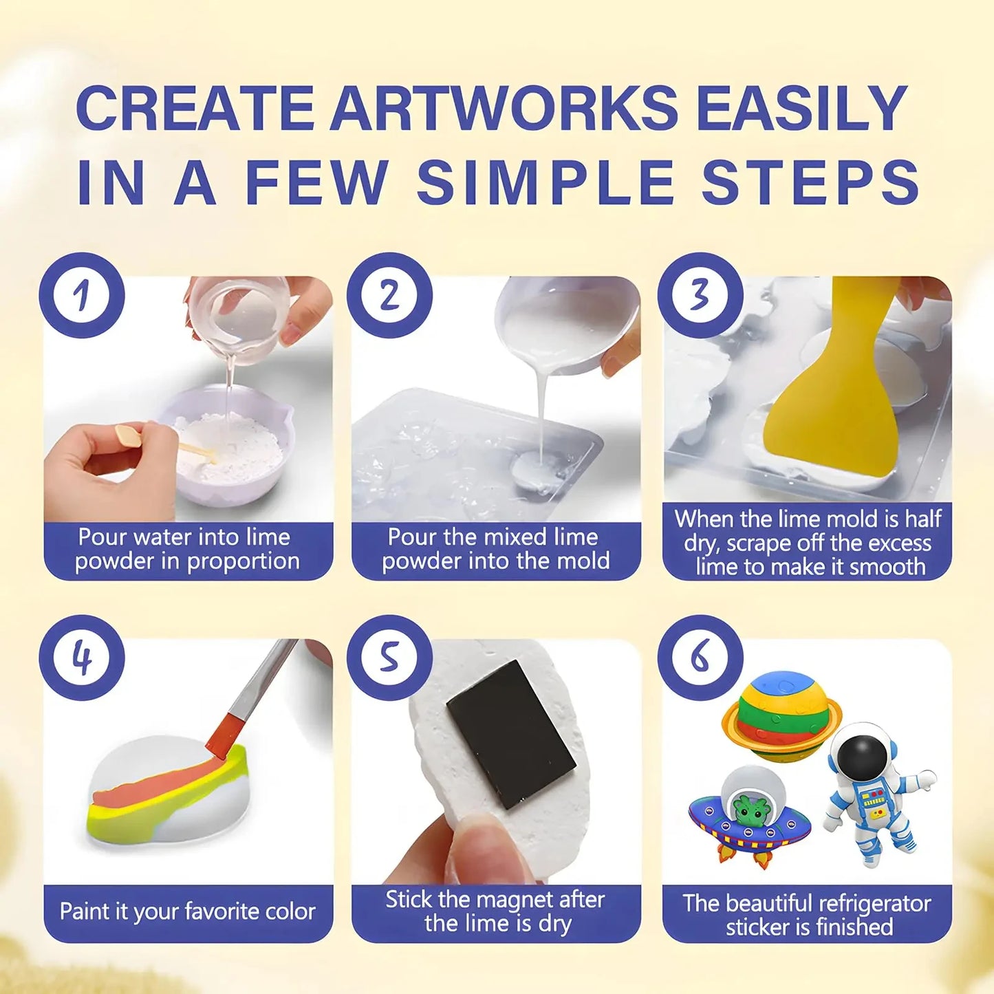 Arts and Crafts Set Painting Kit Unpainted DIY Dinosaur Space Projects Creative Blank Model Toys Graffiti Montessori Educational