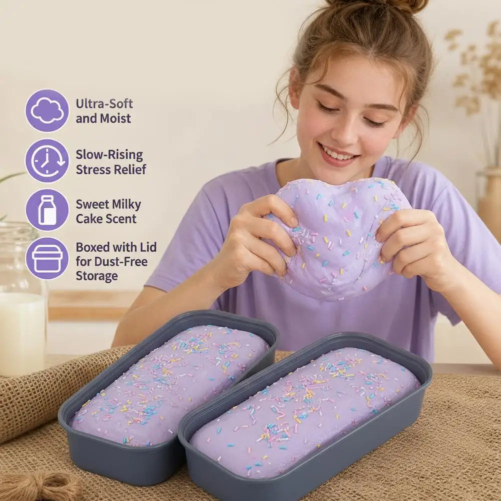 Sticky Box Cake Squishy Toy Slow Rising Squeeze Toy Butter Ice Cream Box Squishy Fidget Toy Anti Stress Release Hand Relax Gift