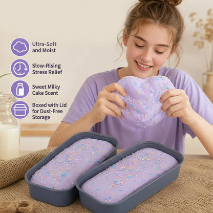 Sticky Box Cake Squishy Toy Slow Rising Squeeze Toy Butter Ice Cream Box Squishy Fidget Toy Anti Stress Release Hand Relax Gift