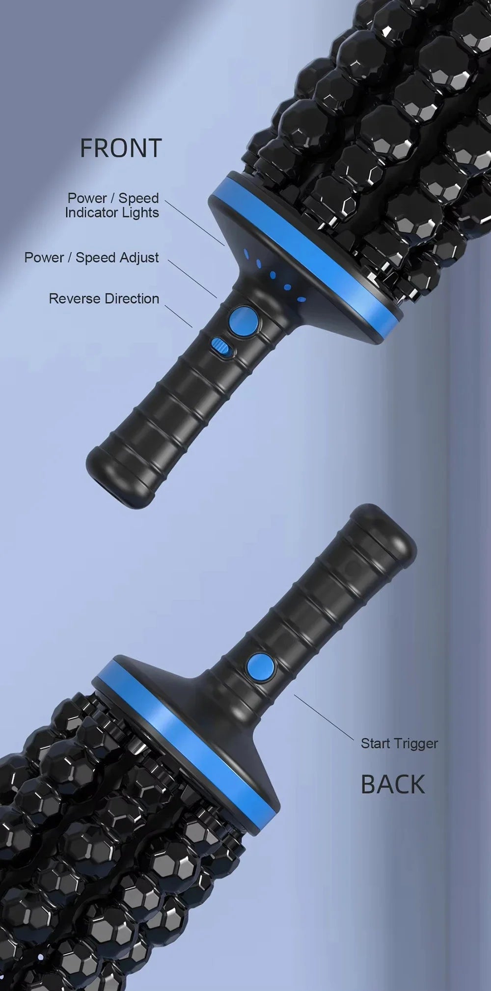 NEW Cordless Roller Body Massage Rechargeable Vibrators 360 Rolling Percussive Massager Muscle Relaxation Back Foot Leg Relaxer