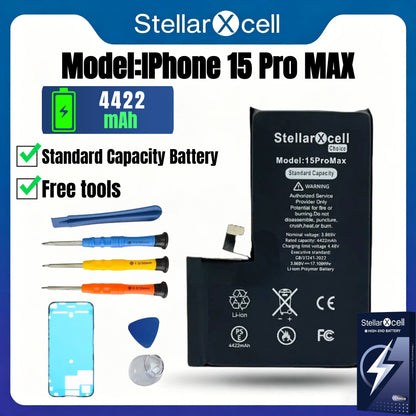 StellarXcell Choice Battery for iPhone 11 12 13 14 15 Mini Plus Pro Promax Original Capacity Replacement Bateria High Quality