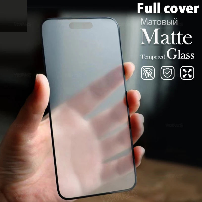 1-3Pcs Anti Fingerprint Frosted Matte Screen Protector for iPhone X XS 11 12 13 Mini 14 15 16 17 Air Pro Max Plus Tempered Glass