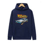 Back To The Future Retro DeLorean Car Print Hoodie Long Sleeve Tops Men Casual Streetwear Pullover Spring Autumn Unisex Clothing