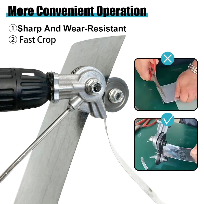 Electric Drill Convert Shears Plate Cutter Metal Sheet Cutter Tool Free Cutting Tool Nibbler Sheet Metal Cut Electric Scissor
