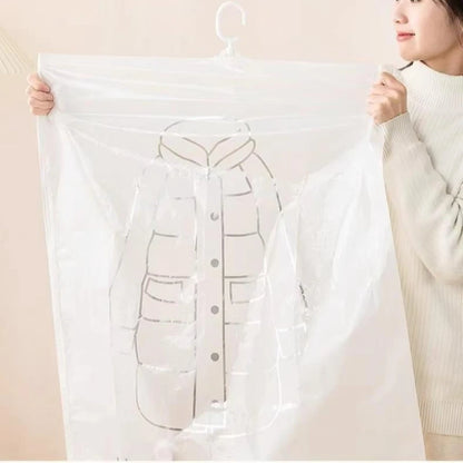 Hanging Vacuum Storage Bags Space Saver Bags Vacuum Seal Storage Bag for Suits Dress Coats Jackets Closet Organizer and Storage
