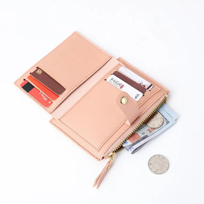 Ladies ultra-thin card package Korean coin purse zipper card package Candy-colored bus student bank card set US dollar package