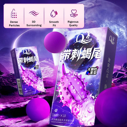 10/20Pcs Spiked Particle Condoms,G-Spot Stimulating Hyaluronic Acid Condoms for Adults,Natural Latex Rubber Condoms for Sex Toys