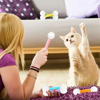 New Soft Q Tip Cat Self-Play Giant Swabs Shape Cotton Swab Shape Cat Durable Bite-Resistant Interactive Cat Indoor Cats