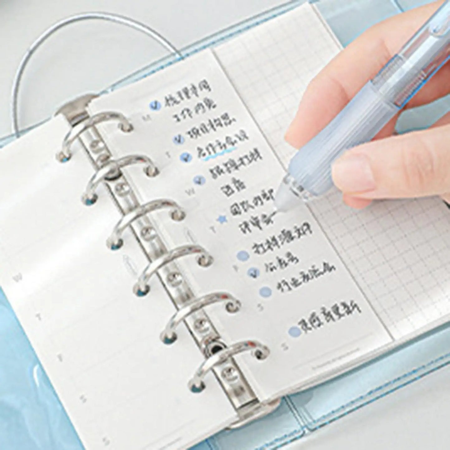 Binder Notebook Aesthetic Portable Detachable Pages Aesthetic Small Notebook Planner for Kids Adults School Classroom College