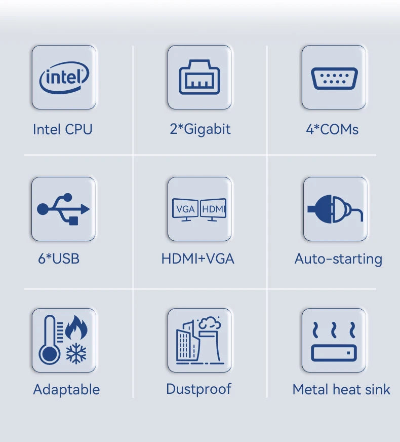 Helorpc Industrial Mini PC N2840/J2900 Support WIN10 LINUX with 2xGigabit LAN 5xUSB2.0 1xUSB3.0 4xDB9 COM 1xHDMI 1xVGA Computer