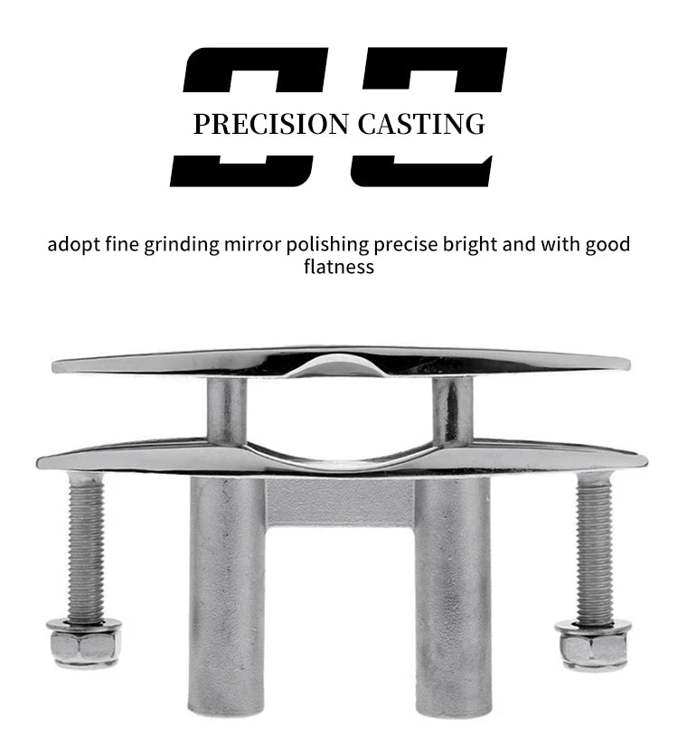 5/6 Inch 316 Stainless Steel Flush Cleat Boat Pop Up Cleat Pull Up Boat Accessories Mount Retractable Mooring Rope Yacht