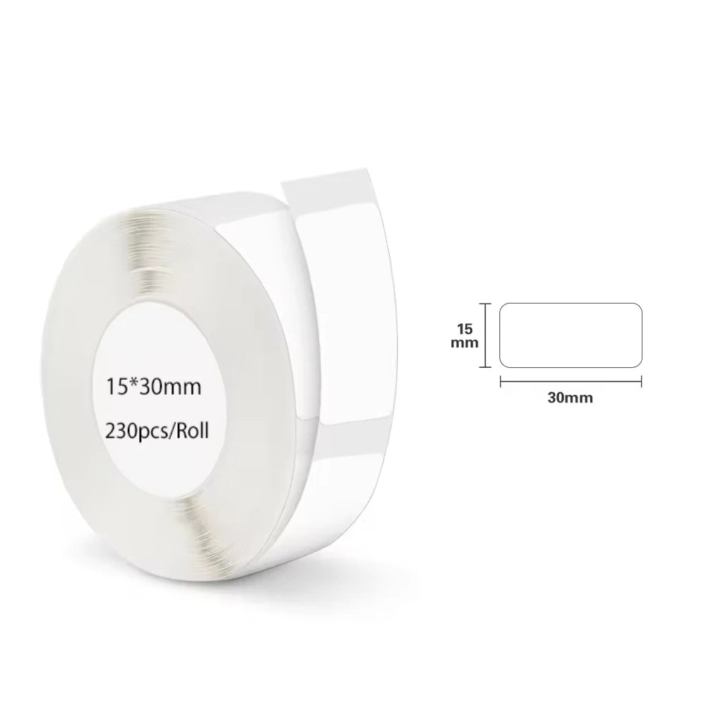 12*40mm 15*30mm 15*50mm White Gap Label Paper for P12 P15 Phomemo D30 Q30 Thermal Printer Waterproof Self Adhesive Sticker Roll