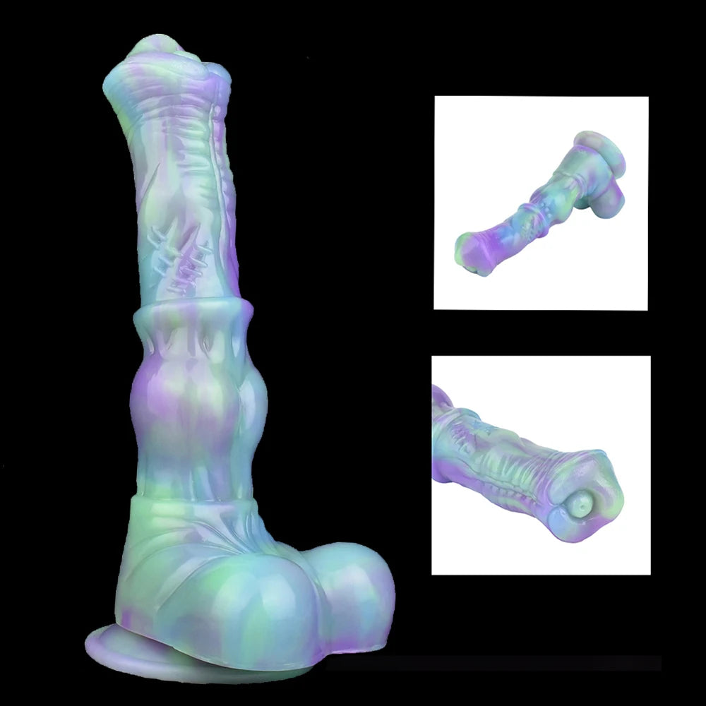 YOCY Long Horse Dildo Silicone Female Masturbator Knot Animal Anal Plug Butt Prostate Massager Stimulator Sex Toys For Couple