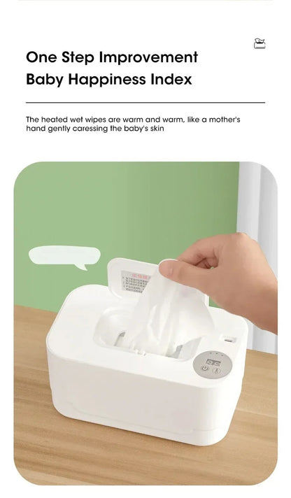 Baby Wipe Heater Portable Baby Wet Wipe Heater with LED Display USB Charging Wipe Heater Baby Wipe Heating Box For Home Car