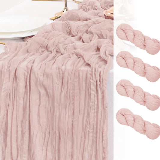 14 Colour Boho Gauze Sheer Cheese Cloth Gauze Table Runner Rustic Cloth Table Runner for Wedding Baby Birthday Party Decorations