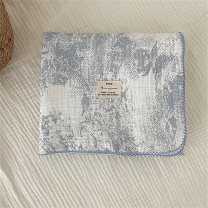 Baby Blanket Floral Soft Cotton Muslin Newborn Swaddle Wrap Receiving Blanket Quick Dry Bath Towel Baby Stroller Cover