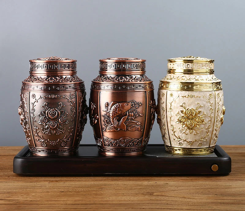 Pet Memorial Keepsake Urns Container for Human Ashes, Metal Cremation Urns, Small Animal Urn, Coffin Box