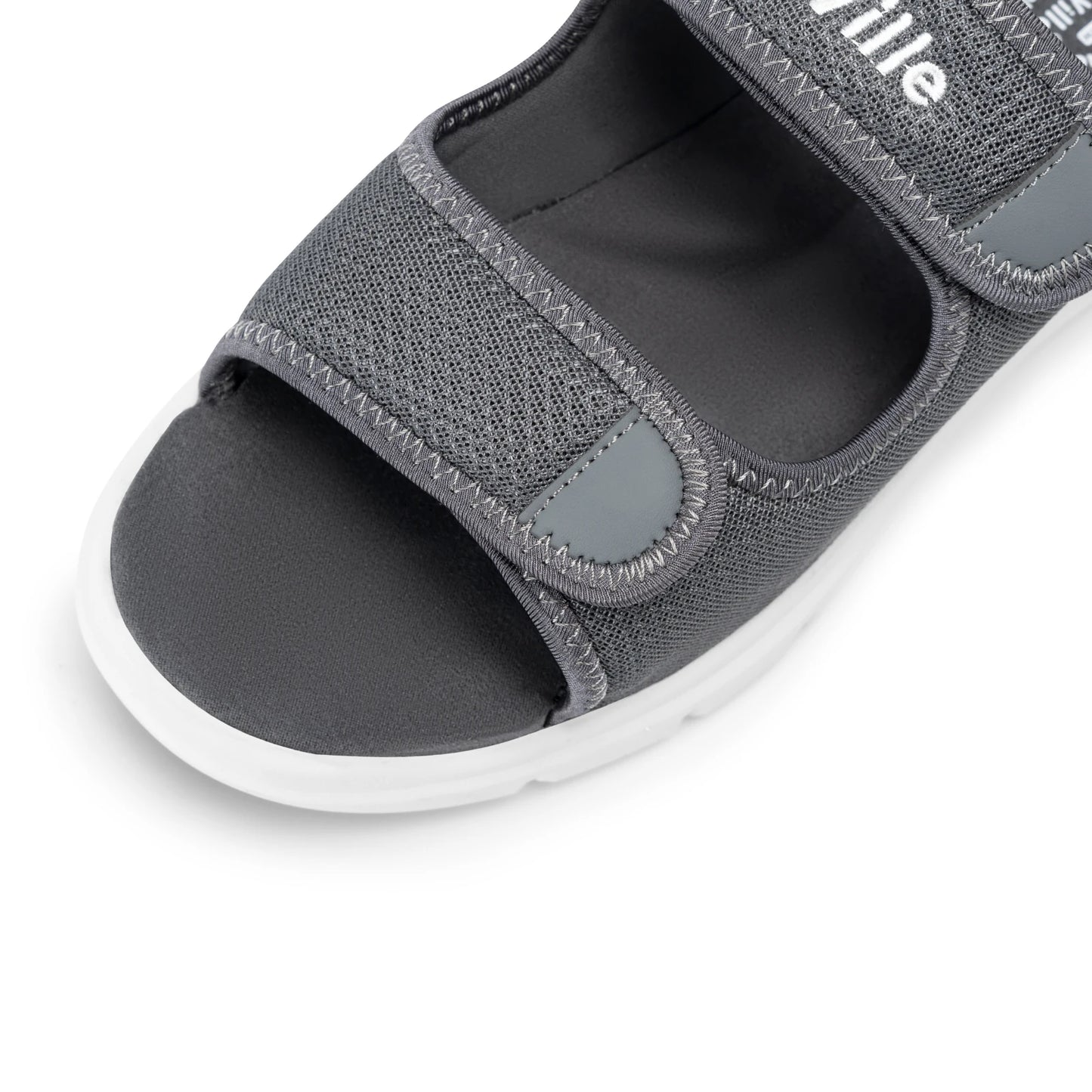 FitVille Men'S Sandals Summer Flat Shoes Widened Elderly Casual Shoe Breathable Lightweight For Plantar Fasciitis Pain Relief