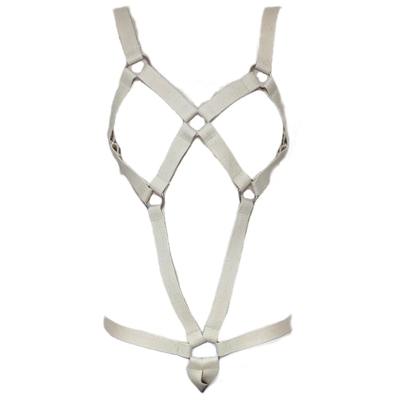 BDSM Full Body Harness Bra Breast Restraint Chest Men For Women Cotton Bondage Lingerie Female