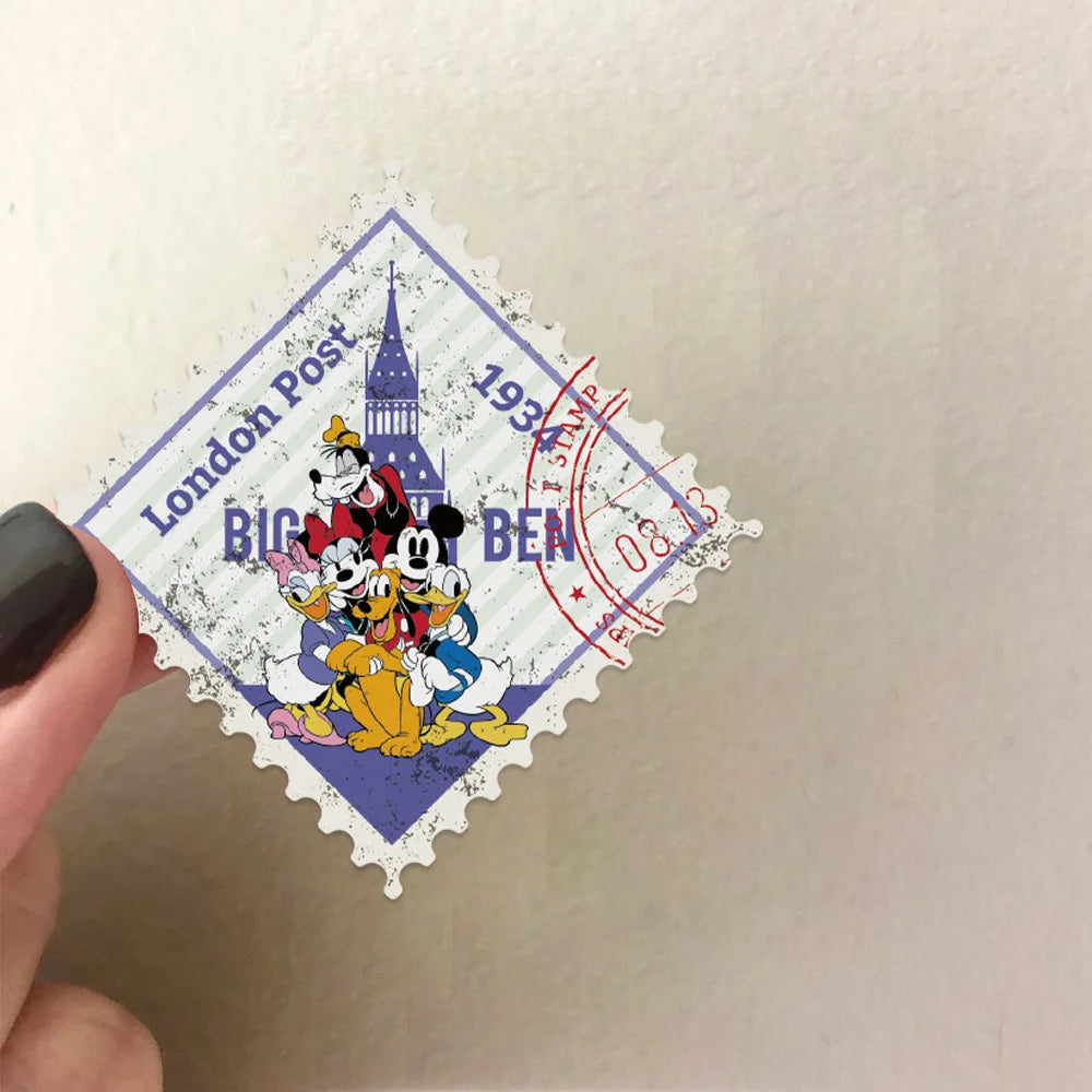 10/50PCS Vintage Mickey Stamps Graffiti Stickers Exquisite Sticker for Phone Computer Notebook Stationery DIY Toys Secret ﻿