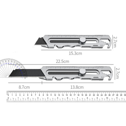 Stainless Steel Utility Knife 6 In 1 Multi-Function Opener Retractable Box Cutter Portable Office Home Courier Unboxing Knifes