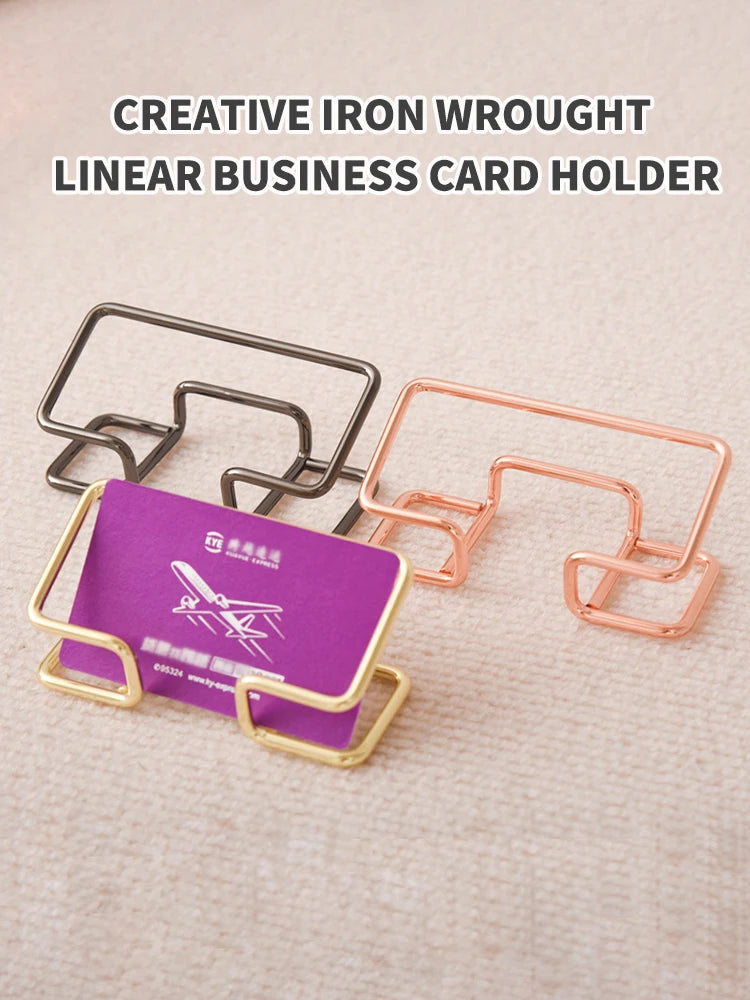 Business Card Holder Desk Bracket - Office Gift Display Cards Organizer - Stylish Business Card Holder for Desktop