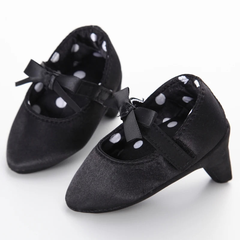 2022 New Infant Newborn Baby Girl High Heels Shoes Princess Bow First Birthday Party Shoes Photo Props Shoes 0-12M