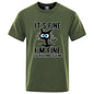Men's High Quality T-shirt Cotton Blend Funny Cool Cat Printed T-shirt Casual Men Short Sleeve T-shirt for Men T-Shirt Male Top